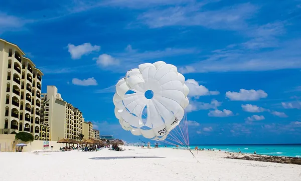 Resort beach in the Cancun Hotel Zone