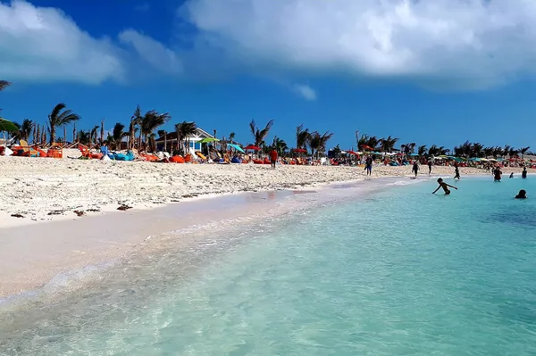 White sand and turquoise water at Lighthouse Bay, Ocean Cay MSC Marine Reserve