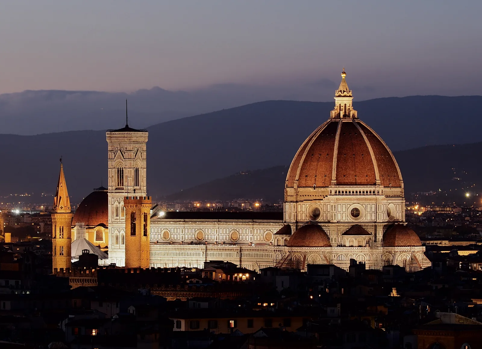 Florence Duomo and city rooftops from Piazzale Michelangelo, Italy